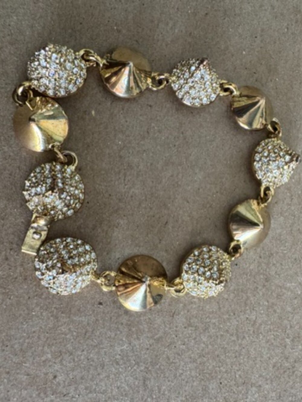 CC SKYE MINI PUNK PRINCESS PAVE SPIKE BRACELET IN GOLD